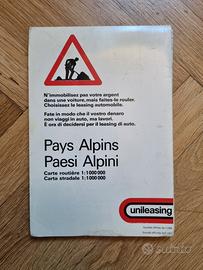 Mappa Stradale Vintage 1986 Paesi Alpini