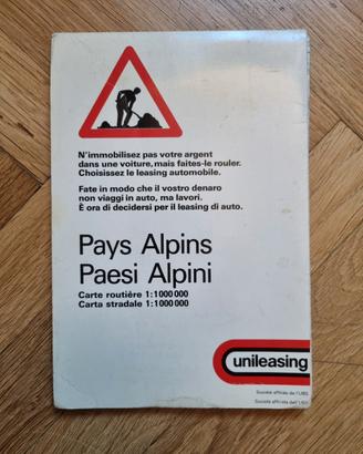 Mappa Stradale Vintage 1986 Paesi Alpini