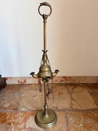 Antica lucerna fiorentina a olio in ottone