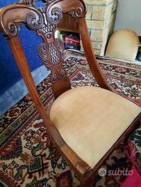 4 sedie gondoline primi dell ' 800 in massello