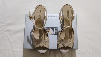 Sandali donna Geox n. 41 vera pelle e cuoio