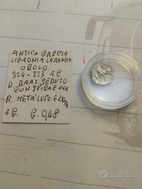 antica Grecia obolo in ag. con lecita provenienza 