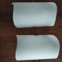 N.2 Lampade da parete in vetro satinato onda