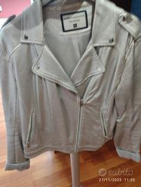 giacca ecopelle argento 