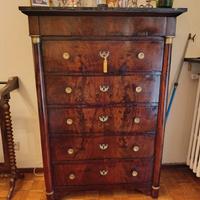 Settimino Impero in Piuma di Mogano Fine 1800