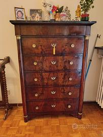 Settimino Impero in Piuma di Mogano Fine 1800