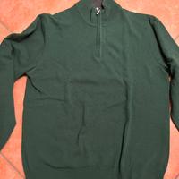 Maglione verde con zip