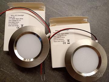 2 Faretti LED Incasso 3W DC12 Luce Calda - Nuovi