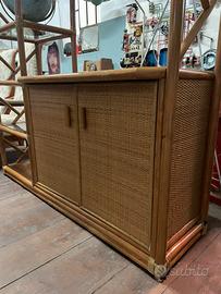 Mobile libreria vimini bamboo esterno interno
