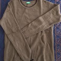 Maglia cotone 14 anni verde scuro Benetton