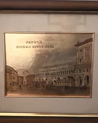 Auadro olio su foglia d’oro “Piazza delle Erbe” PD