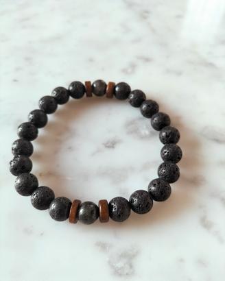 Bracciale braccialetto pietra lavica unisex elasti