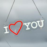 Insegna LED I ❤️ YOU in Plexiglass USB