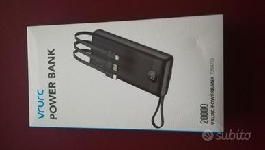 VRURC Powerbank T2047Q 20000mAh con cavi integrati