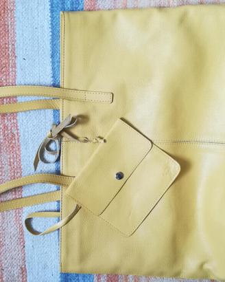 Nuova Borsa Shopping Bag CARPISA Gialla pelle