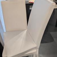 4 sedie in ecopelle bianche