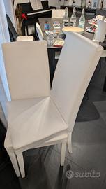 4 sedie in ecopelle bianche