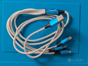 Cavo Multi ricarica 3-in-1 Amazon Basics Nylon