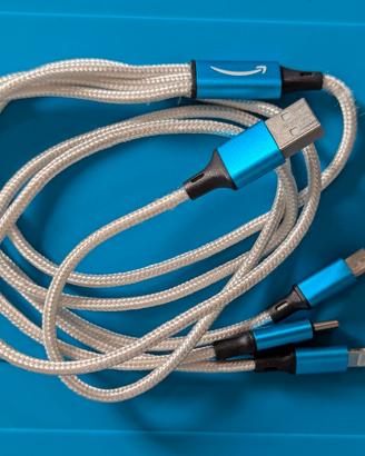 Cavo Multi ricarica 3-in-1 Amazon Basics Nylon