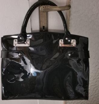 Borsa in pelle lucida nera VicMatié nuova stupenda
