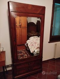 antico armadio monoanta con specchio fine 800