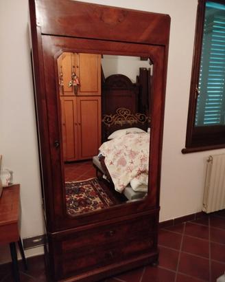 antico armadio monoanta con specchio fine 800
