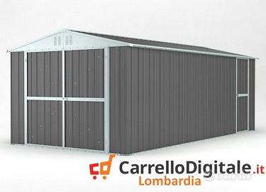 Garage in acciaio 327x611cm 19mq grigio scuro