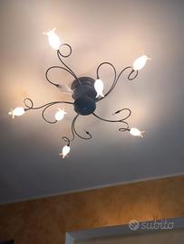 LAMPADARI 3 UGUALI IN FERRO ANTICO..