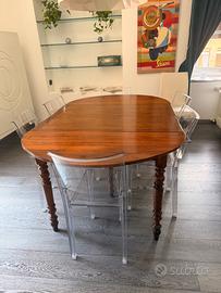 TAVOLO ALLUNGABILE IN LEGNO + 6 SEDIE KARTELlL