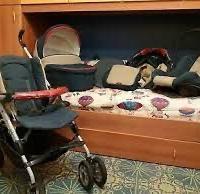 Trio Inglesina Zippy blu rosso panna