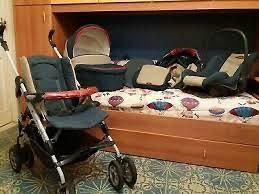 Trio Inglesina Zippy blu rosso panna