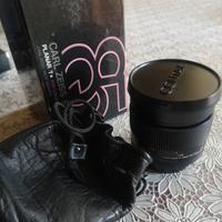 obiettivo Carl Zeiss planar 85/1,4 CY  con tappi e