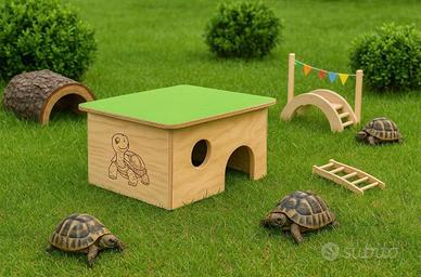 Terrario casetta in legno. Cm 40 x 30 x h 19
