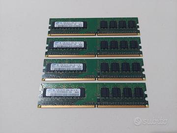 7 RAM DDR2 (2x 1 GB, 5x 512 MB) + 1 DDR 256 MB