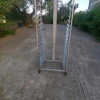 Carrello portateglie in acciaio inox