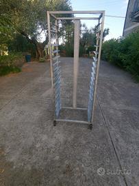 Carrello portateglie in acciaio inox