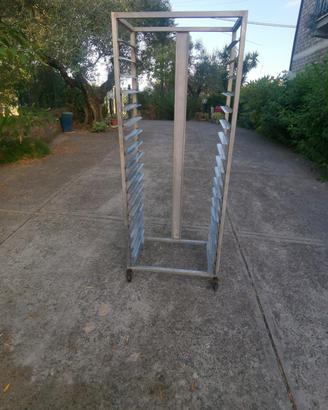 Carrello portateglie in acciaio inox