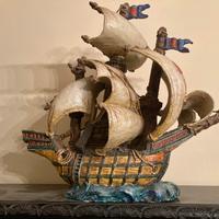 Grande Veliero in ceramica Zaccagnini
