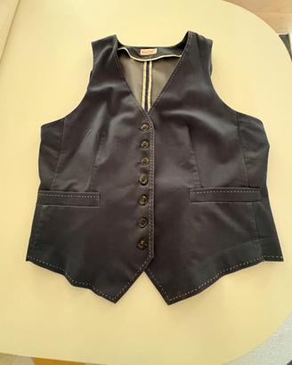 Gilet sartoriale Rosa Tea – Blu Jeans Scuro