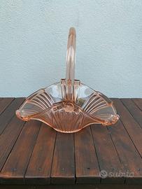 Cestino portafrutta/portacaramelle vetro vintage