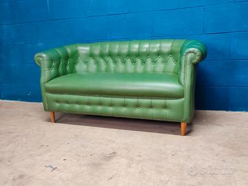 Divano Chester Chesterfield in vera pelle green uk