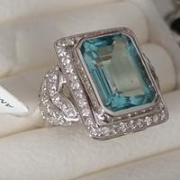 anello brillanti e acquamarina  10.9 carati  cert.