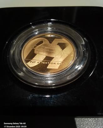 moneta oro James Bond anniversario 1/4 oncia 999