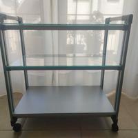 carrello in acciaio e vetro