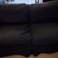 Coppia di divani in tessuto grigio