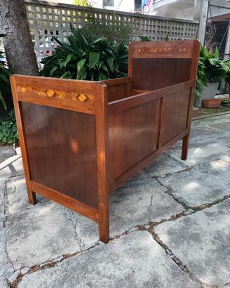 Letto Culla Antica in legno intarsiato Art Déco 
