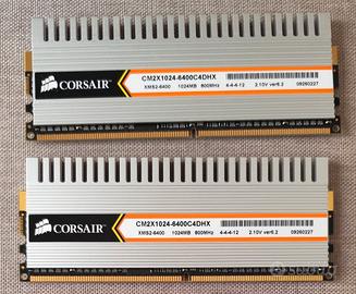 RAM 2banchi Memoria DDR2 Corsair CM2X1024-6400 2GB