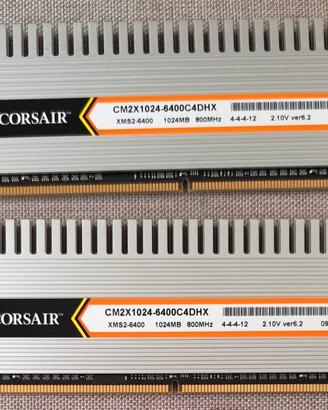 RAM 2banchi Memoria DDR2 Corsair CM2X1024-6400 2GB