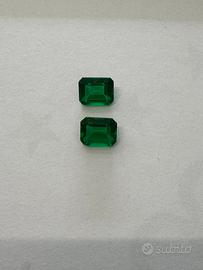 Smeraldi sintetici 5 ct – coppia taglio smeraldo.
