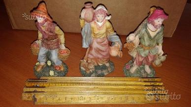 3 Personaggi presepe 14 cm - ceramica